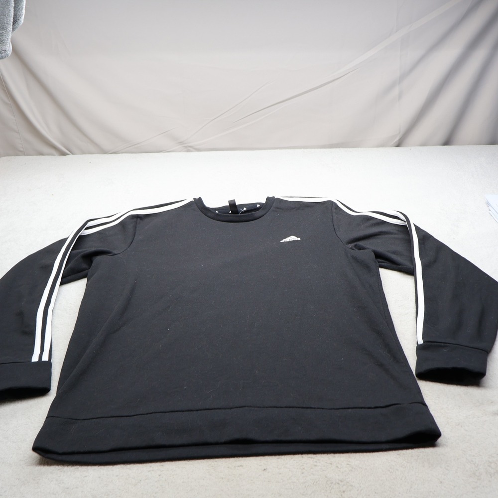 Adidas Primegreen Sweatshirt Mens XL Black 3 Stripe Fleece Crewneck Pullover